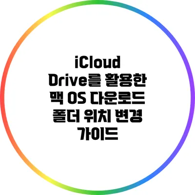 iCloud Drive를 활용한 맥 OS 다운로드 폴더 위치 변경 가이드