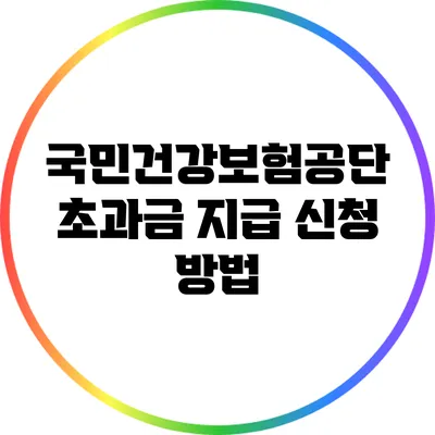 국민건강보험공단 초과금 지급 신청 방법