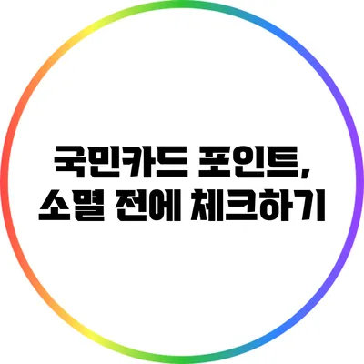 국민카드 포인트, 소멸 전에 체크하기