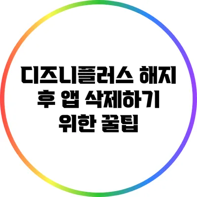 디즈니플러스 해지 후 앱 삭제하기 위한 꿀팁