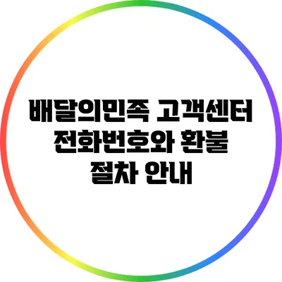 배달의민족 고객센터 전화번호와 환불 절차 안내