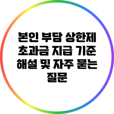본인 부담 상한제 초과금 지급 기준 해설 및 자주 묻는 질문