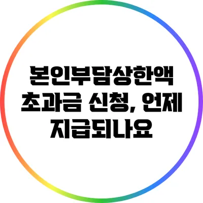 본인부담상한액 초과금 신청, 언제 지급되나요?