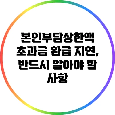 본인부담상한액 초과금 환급 지연, 반드시 알아야 할 사항