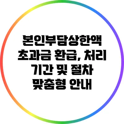 본인부담상한액 초과금 환급, 처리 기간 및 절차 맞춤형 안내