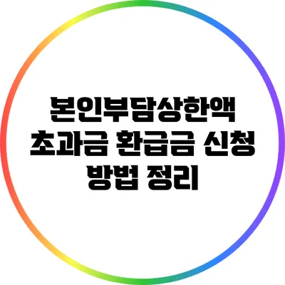 본인부담상한액 초과금 환급금 신청 방법 정리