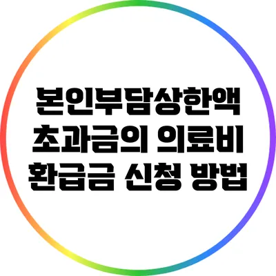 본인부담상한액 초과금의 의료비 환급금 신청 방법