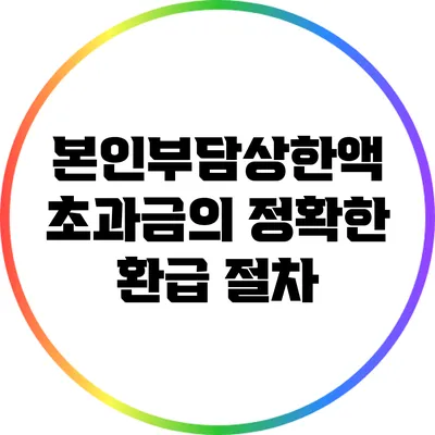 본인부담상한액 초과금의 정확한 환급 절차
