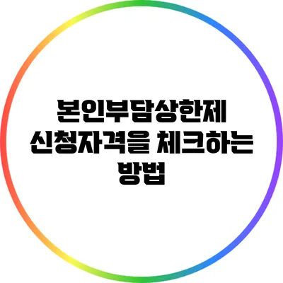 본인부담상한제 신청자격을 체크하는 방법