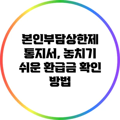 본인부담상한제 통지서, 놓치기 쉬운 환급금 확인 방법