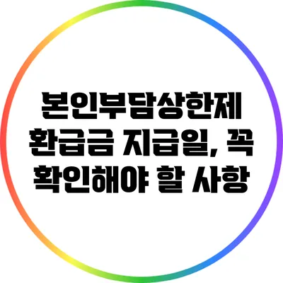 본인부담상한제 환급금 지급일, 꼭 확인해야 할 사항