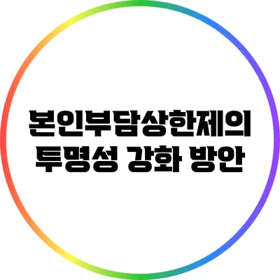 본인부담상한제의 투명성 강화 방안