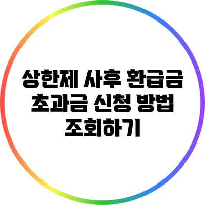 상한제 사후 환급금 초과금 신청 방법 조회하기