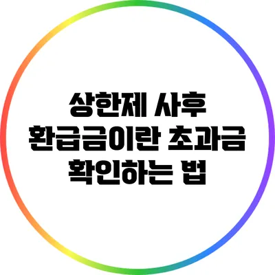 상한제 사후 환급금이란? 초과금 확인하는 법