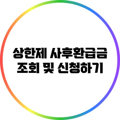 상한제 사후환급금 조회 및 신청하기