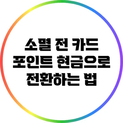소멸 전 카드 포인트 현금으로 전환하는 법