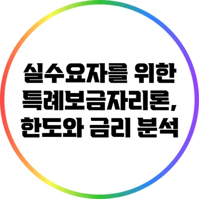 실수요자를 위한 특례보금자리론, 한도와 금리 분석