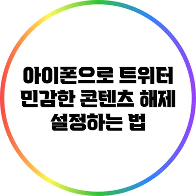 아이폰으로 트위터 민감한 콘텐츠 해제 설정하는 법