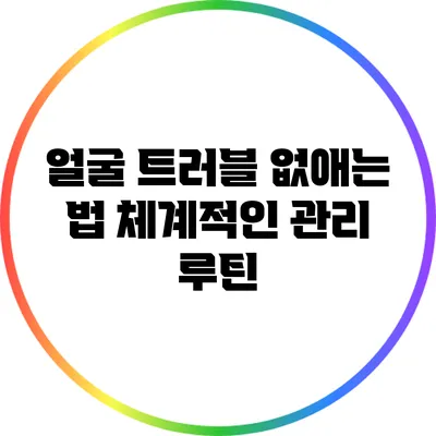 얼굴 트러블 없애는 법: 체계적인 관리 루틴