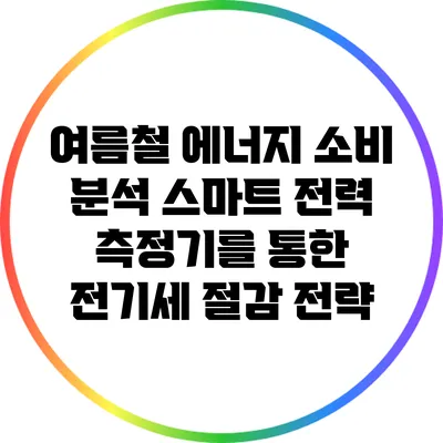 여름철 에너지 소비 분석: 스마트 전력 측정기를 통한 전기세 절감 전략