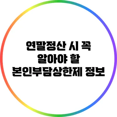연말정산 시 꼭 알아야 할 본인부담상한제 정보