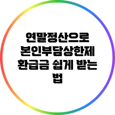 연말정산으로 본인부담상한제 환급금 쉽게 받는 법