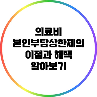 의료비 본인부담상한제의 이점과 혜택 알아보기