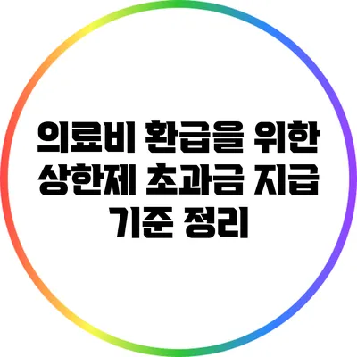 의료비 환급을 위한 상한제 초과금 지급 기준 정리