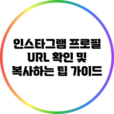 인스타그램 프로필 URL 확인 및 복사하는 팁 가이드