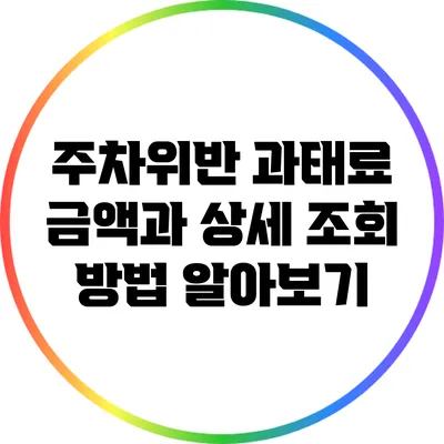 주차위반 과태료 금액과 상세 조회 방법 알아보기