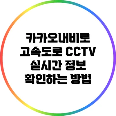카카오내비로 고속도로 CCTV 실시간 정보 확인하는 방법