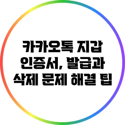 카카오톡 지갑 인증서, 발급과 삭제 문제 해결 팁