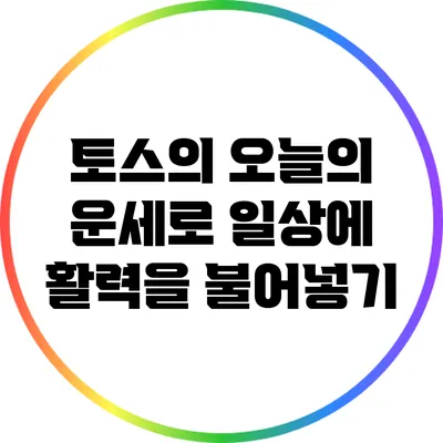 토스의 오늘의 운세로 일상에 활력을 불어넣기