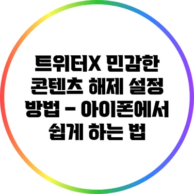 트위터X 민감한 콘텐츠 해제 설정 방법 – 아이폰에서 쉽게 하는 법