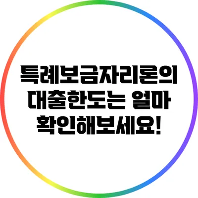특례보금자리론의 대출한도는 얼마? 확인해보세요!