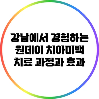 강남에서 경험하는 원데이 치아미백 치료 과정과 효과