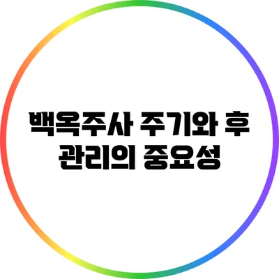 백옥주사 주기와 후 관리의 중요성