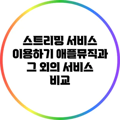 스트리밍 서비스 이용하기 애플뮤직과 그 외의 서비스 비교