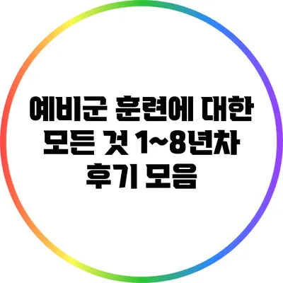 예비군 훈련에 대한 모든 것 1~8년차 후기 모음