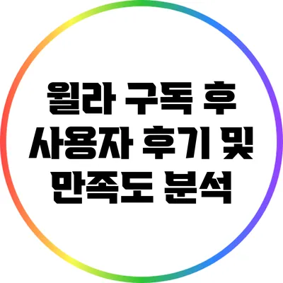 윌라 구독 후 사용자 후기 및 만족도 분석