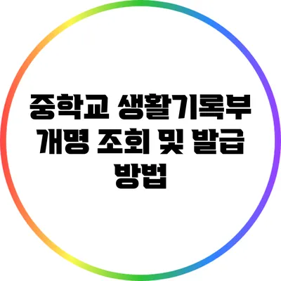 중학교 생활기록부 개명 조회 및 발급 방법