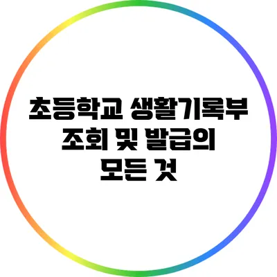 초등학교 생활기록부 조회 및 발급의 모든 것