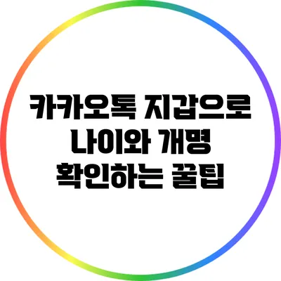 카카오톡 지갑으로 나이와 개명 확인하는 꿀팁
