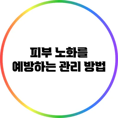 피부 노화를 예방하는 관리 방법
