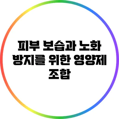 피부 보습과 노화 방지를 위한 영양제 조합