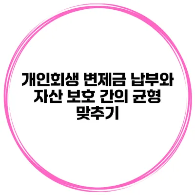 개인회생 변제금 납부와 자산 보호 간의 균형 맞추기