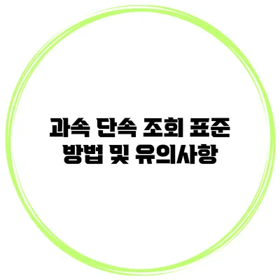 과속 단속 조회 표준 방법 및 유의사항
