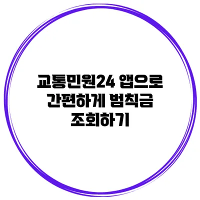 교통민원24 앱으로 간편하게 범칙금 조회하기