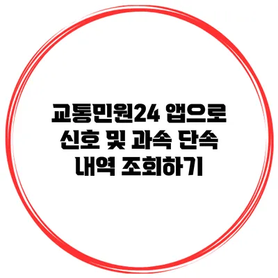 교통민원24 앱으로 신호 및 과속 단속 내역 조회하기