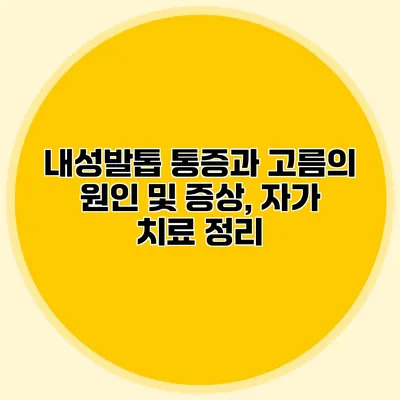 내성발톱 통증과 고름의 원인 및 증상, 자가 치료 정리